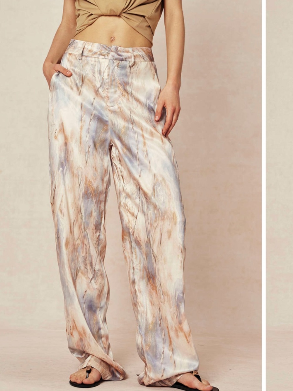 NWT Micas Marble Print High Waisted Straight Leg Pants Size XS